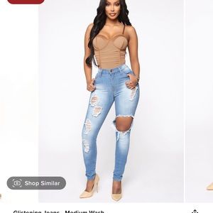 Fashion Nova High Waisted Distressed Skinny Jeans